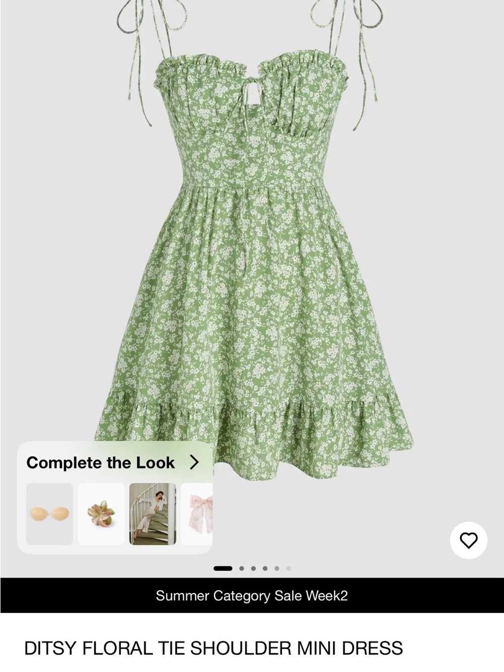 NWT! Cider Olive Green Mini Dress with White Floral Print - Picture 10 of 10